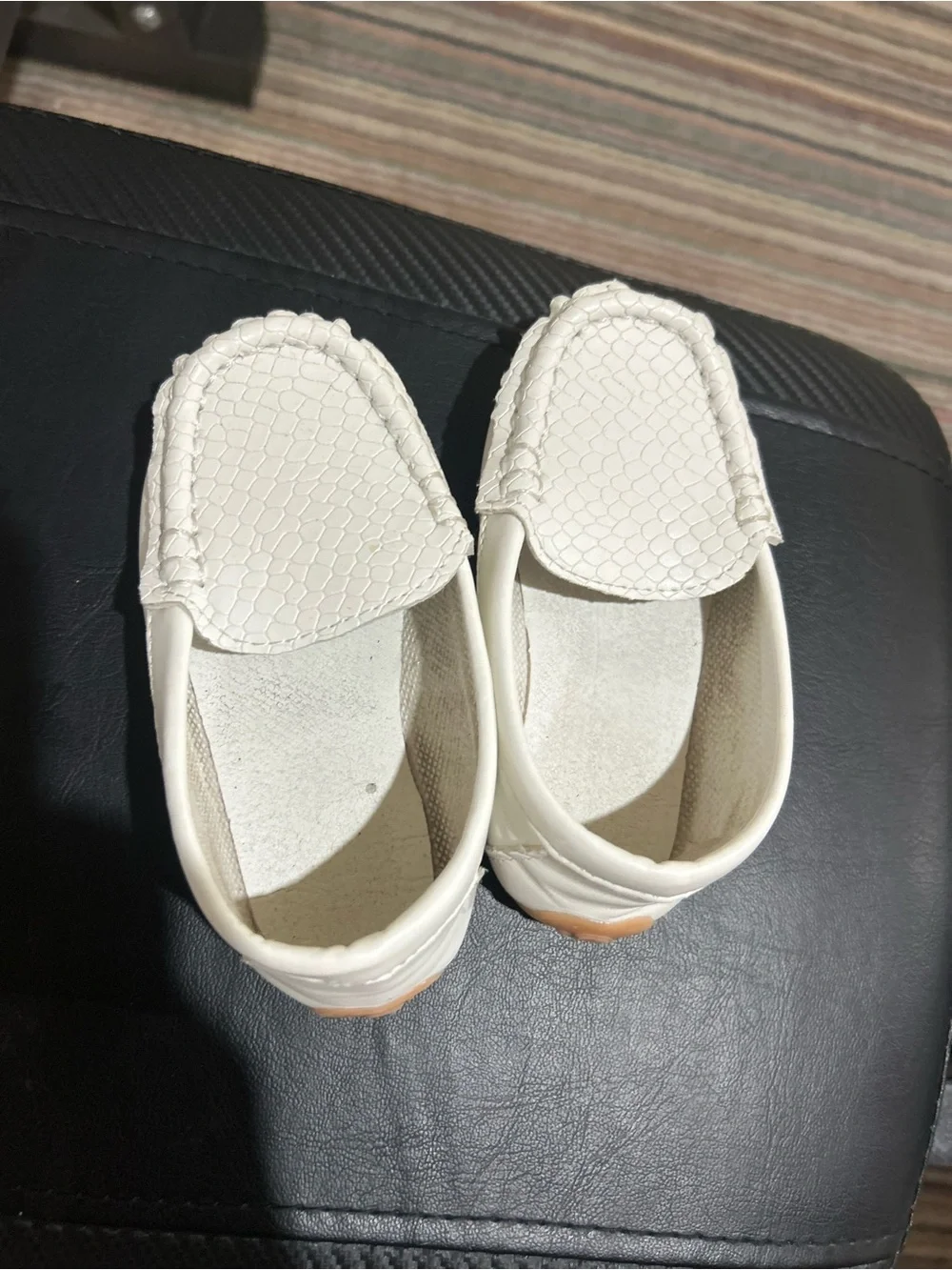 CCVON Toddler Little Kid Boys Girls Soft Slip On Loafers Dress Flat Shoes White